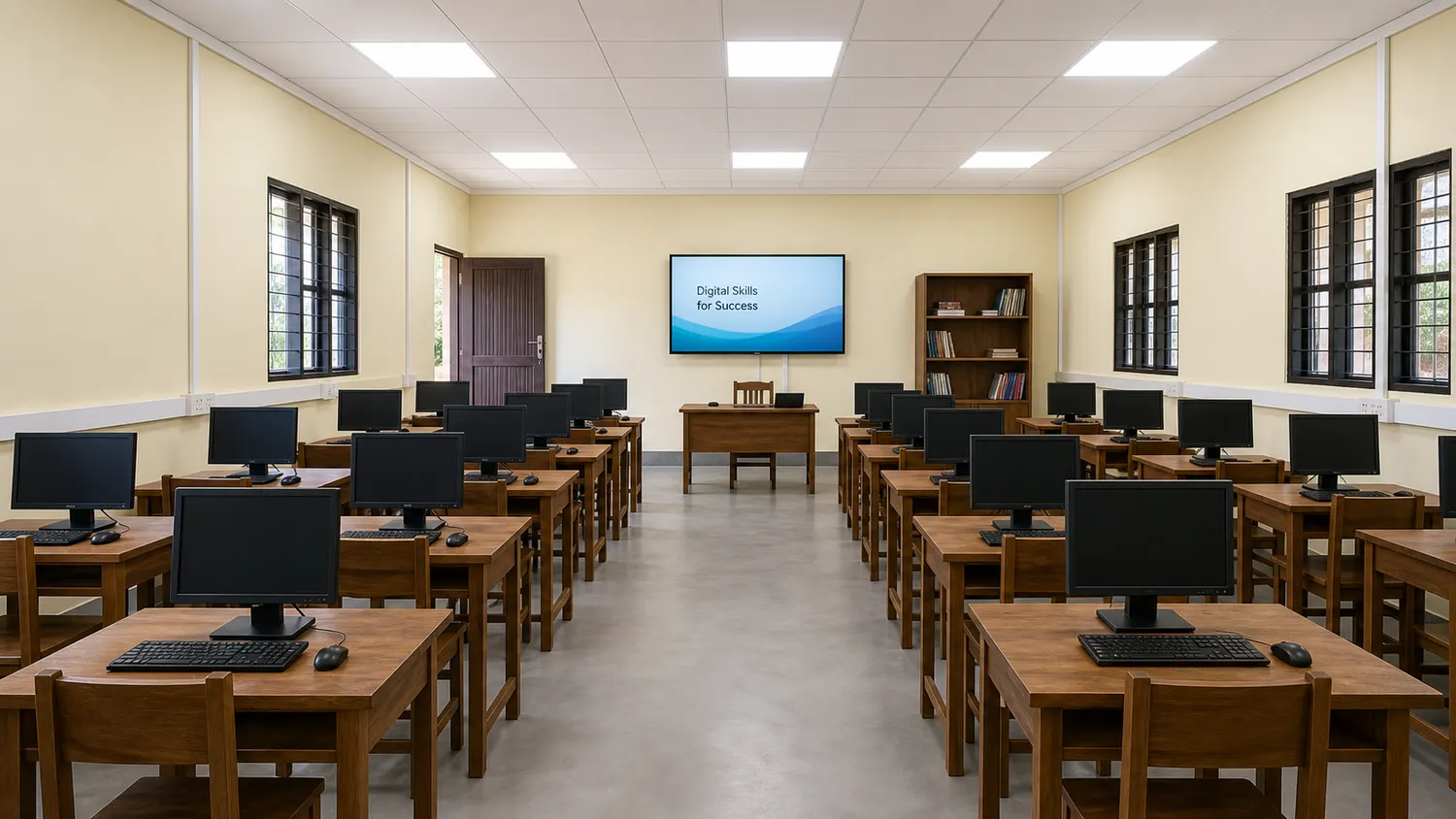 Illustrative image of an equipped digital classroom